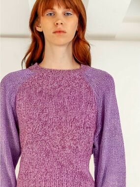 Happy Sheep Lavender Haze Knit - Cashmere Sweater with Shimmering Sleeves